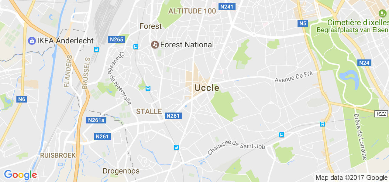 map de la ville de Uccle