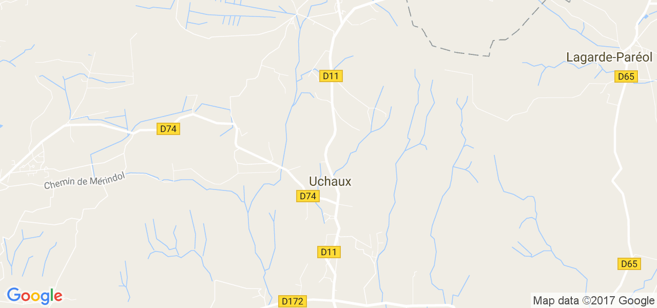 map de la ville de Uchaux