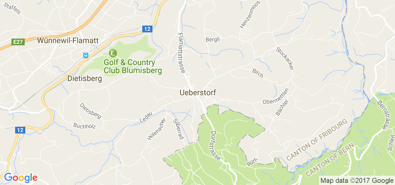 map de la ville de Ueberstorf