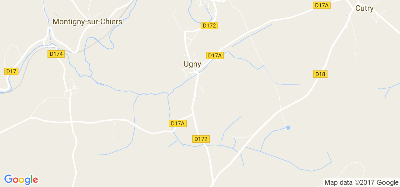 map de la ville de Ugny