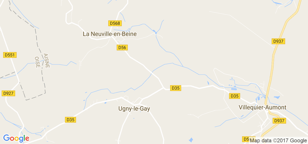 map de la ville de Ugny-le-Gay