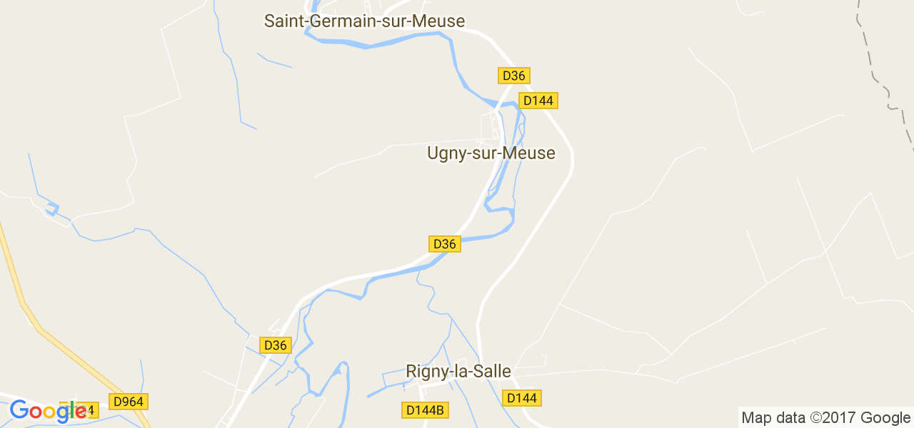 map de la ville de Ugny-sur-Meuse