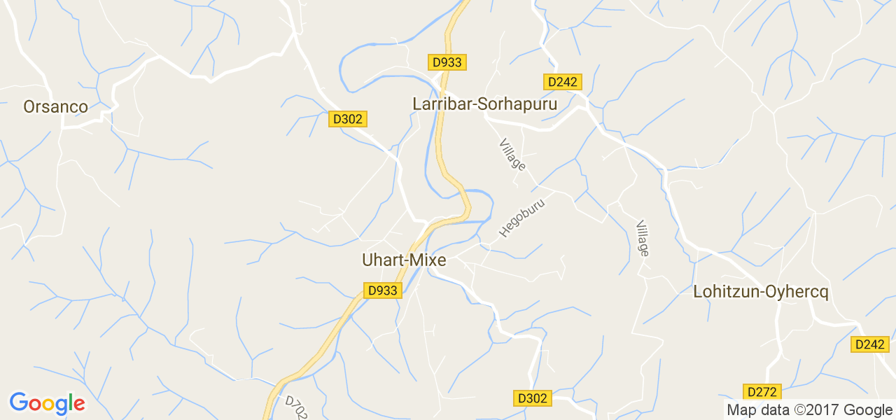 map de la ville de Uhart-Mixe