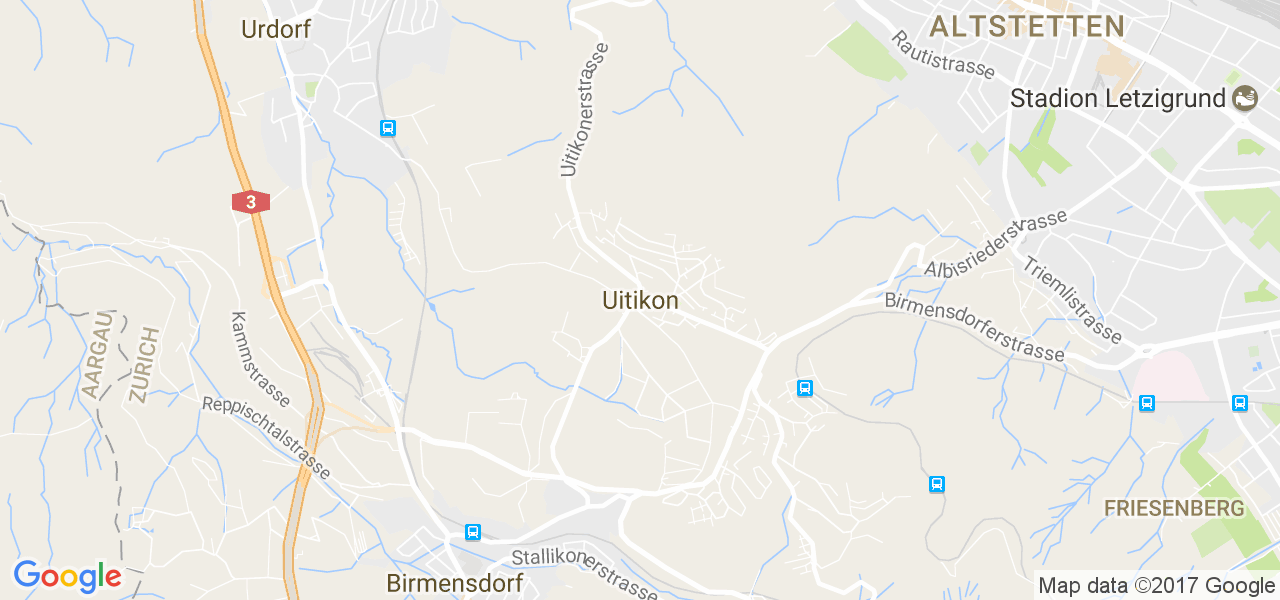 map de la ville de Uitikon