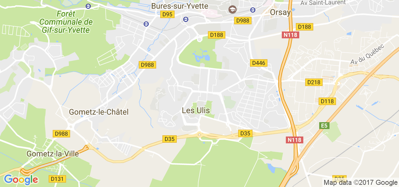 map de la ville de Ulis