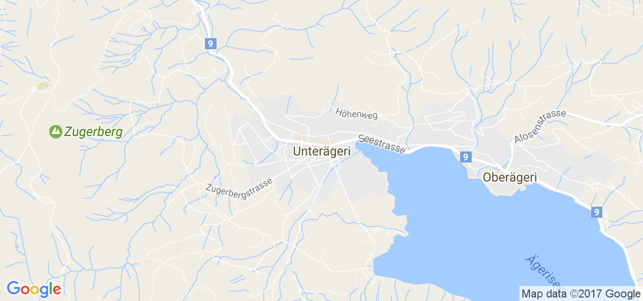 map de la ville de Unterägeri