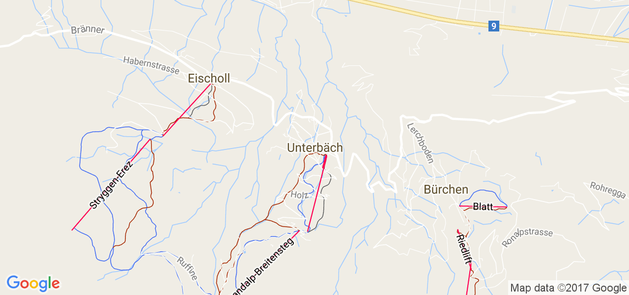 map de la ville de Unterbäch