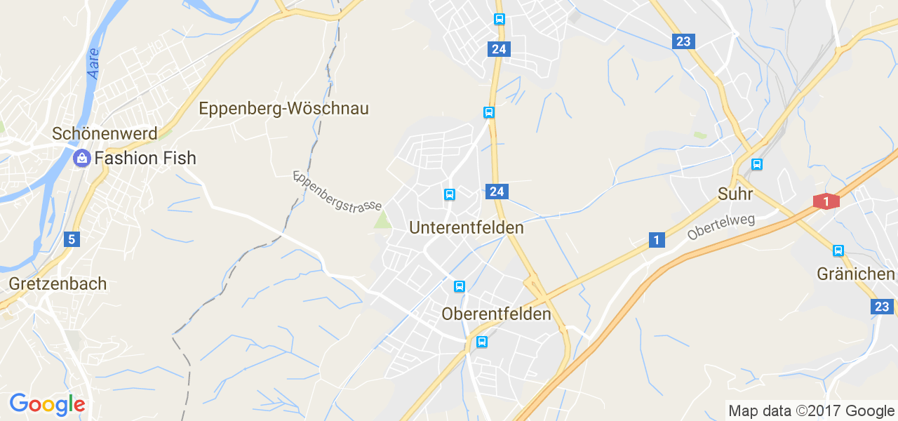 map de la ville de Unterentfelden