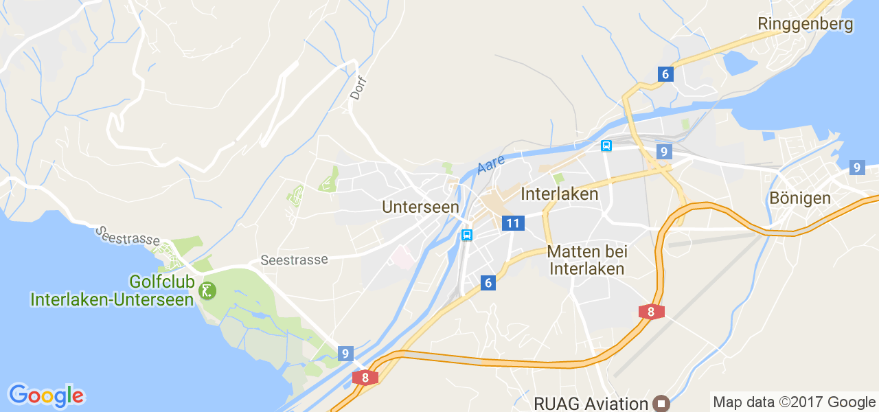 map de la ville de Unterseen