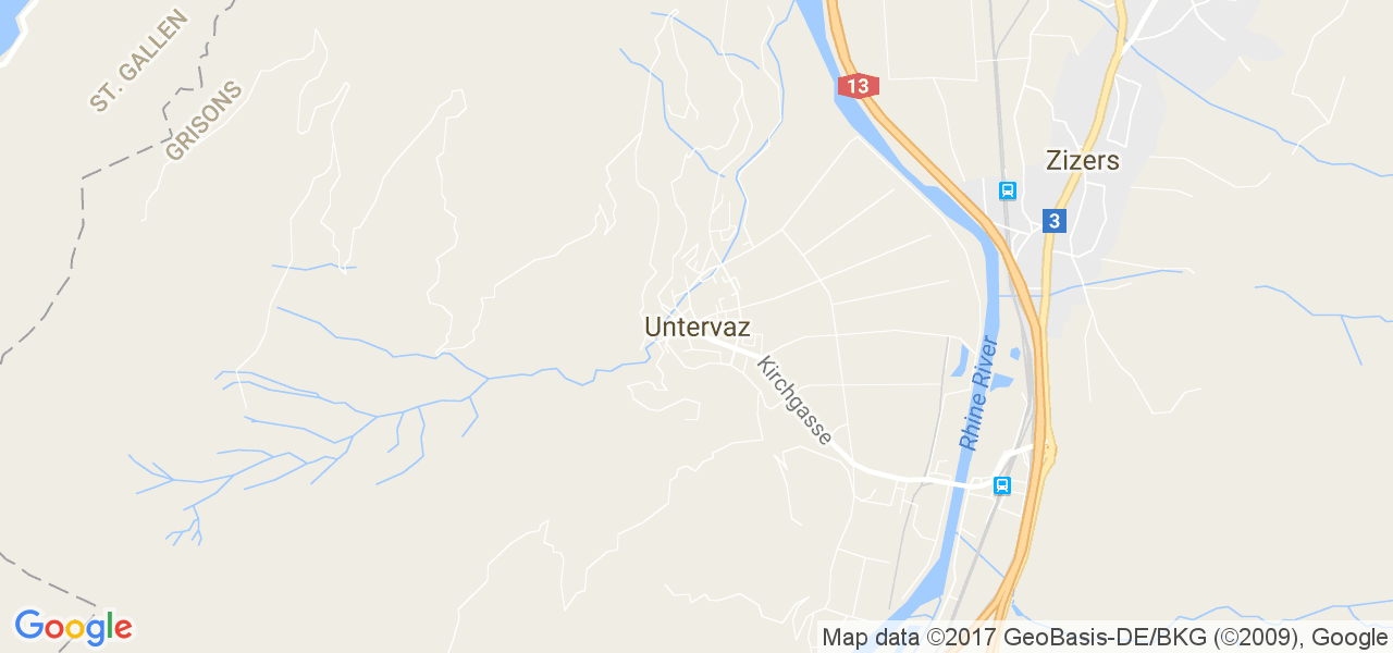 map de la ville de Untervaz