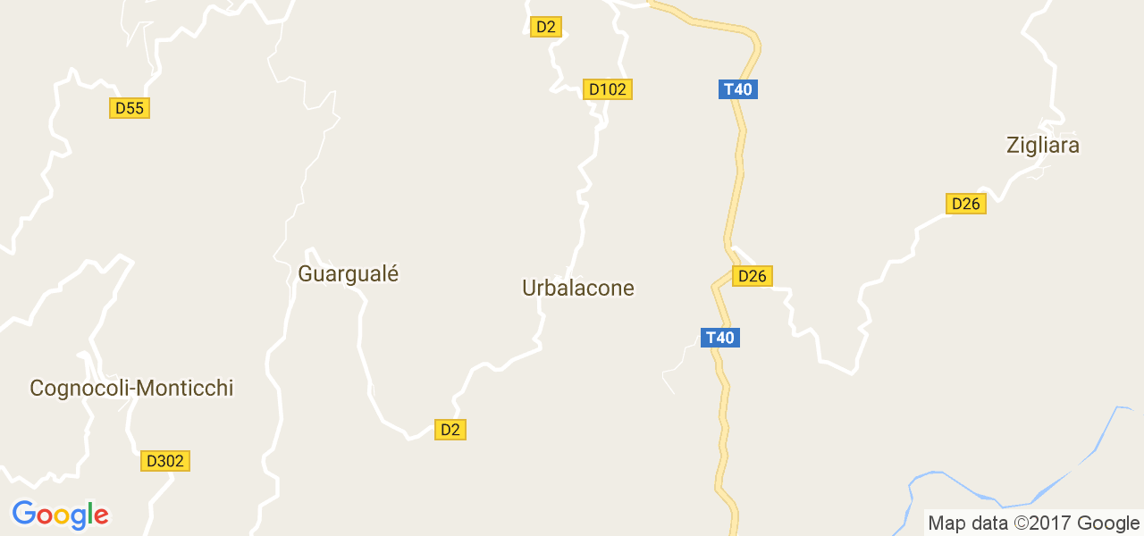 map de la ville de Urbalacone