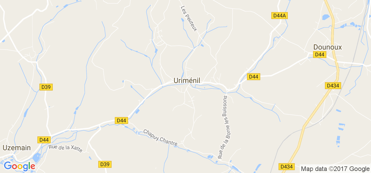 map de la ville de Uriménil