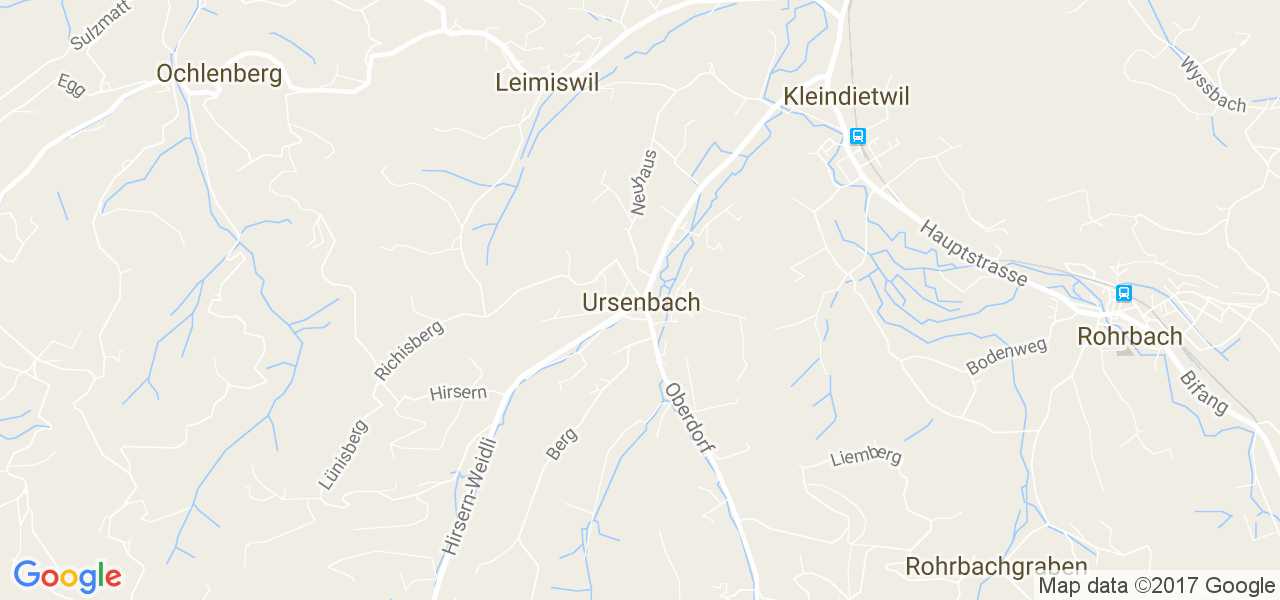 map de la ville de Ursenbach