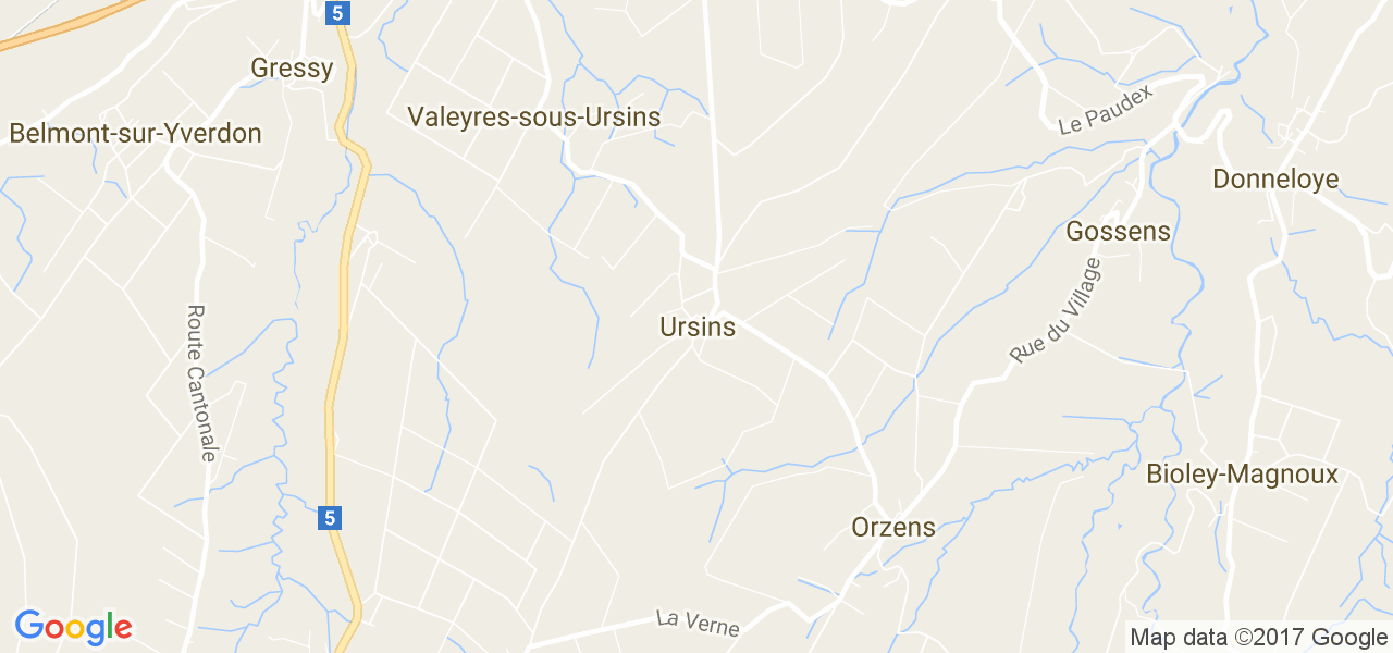 map de la ville de Ursins