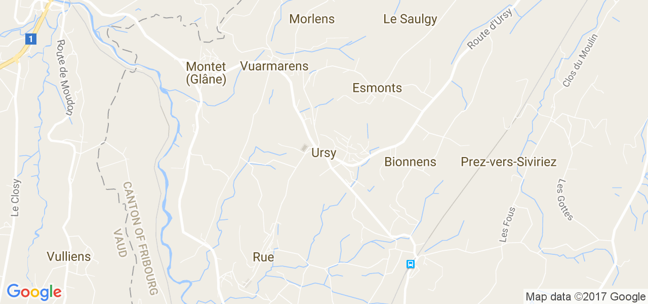 map de la ville de Ursy