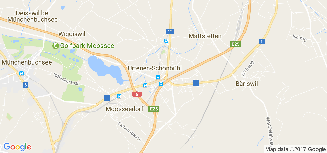 map de la ville de Urtenen-Schönbühl