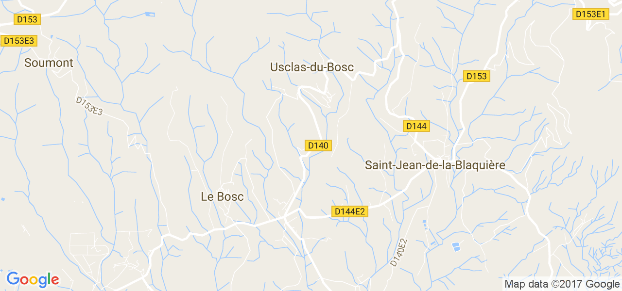 map de la ville de Usclas-du-Bosc