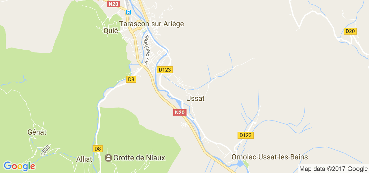 map de la ville de Ussat