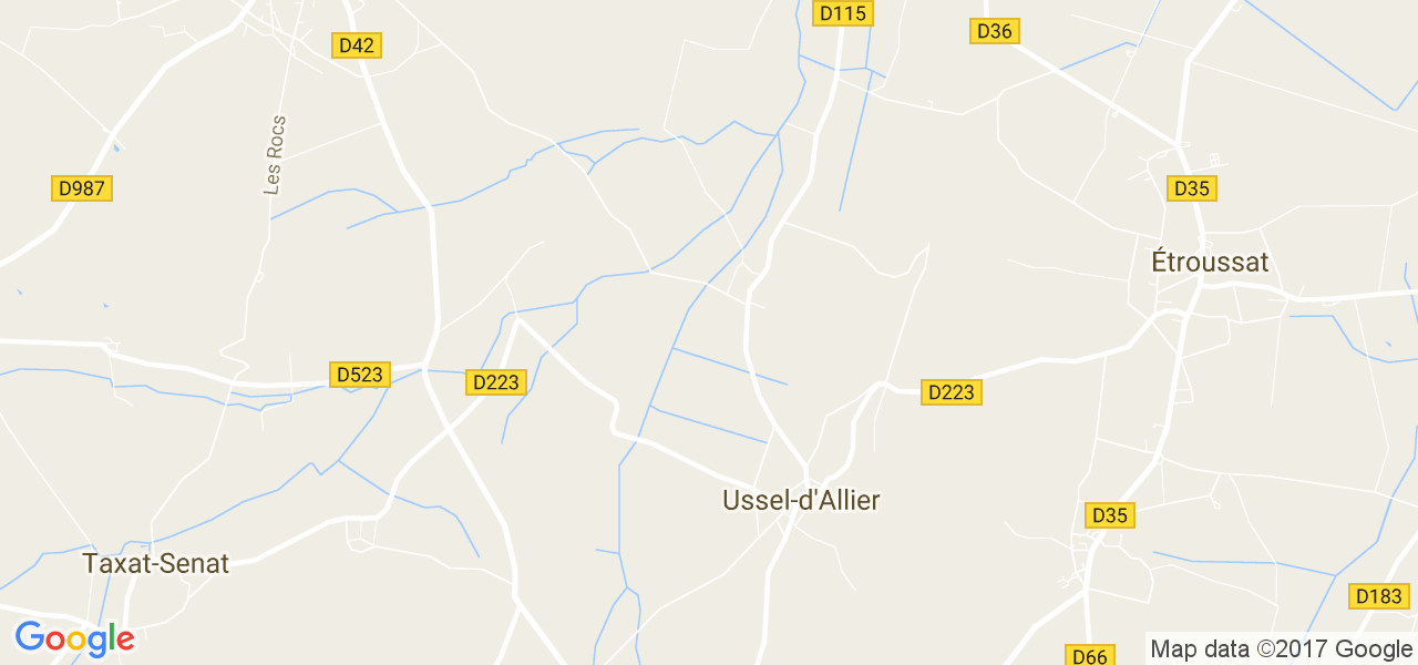 map de la ville de Ussel-d'Allier
