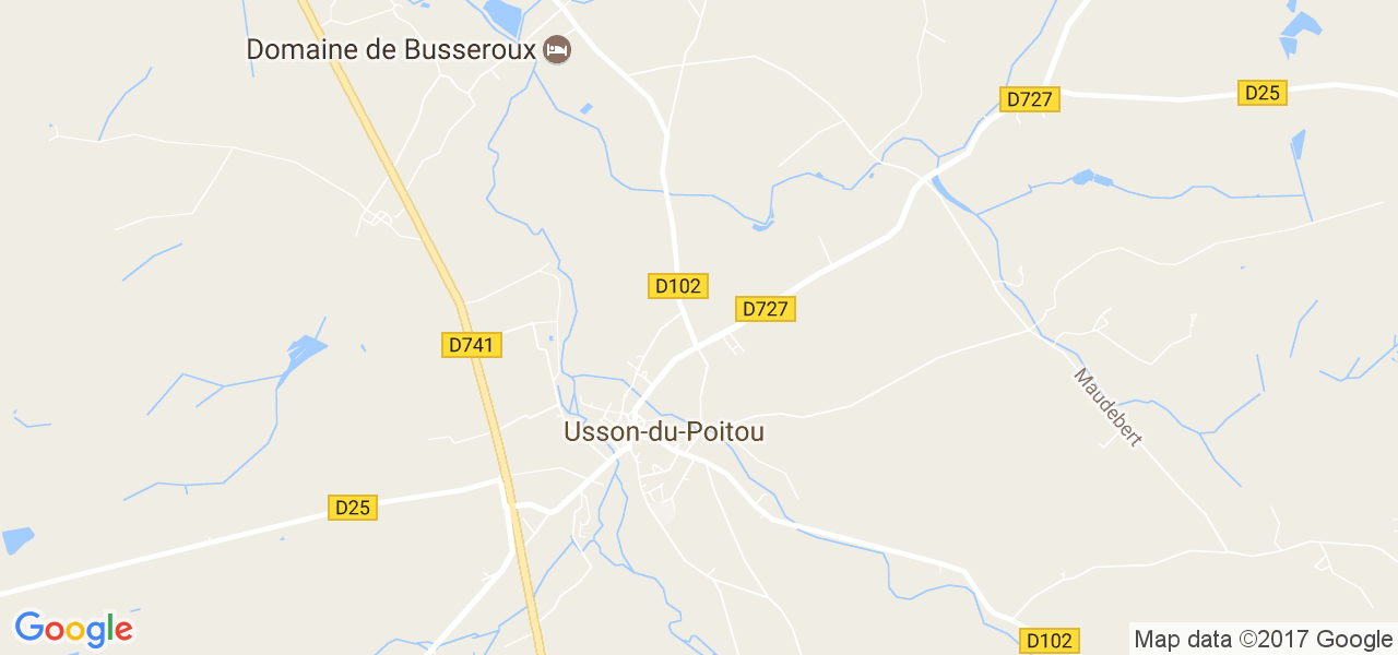 map de la ville de Usson-du-Poitou