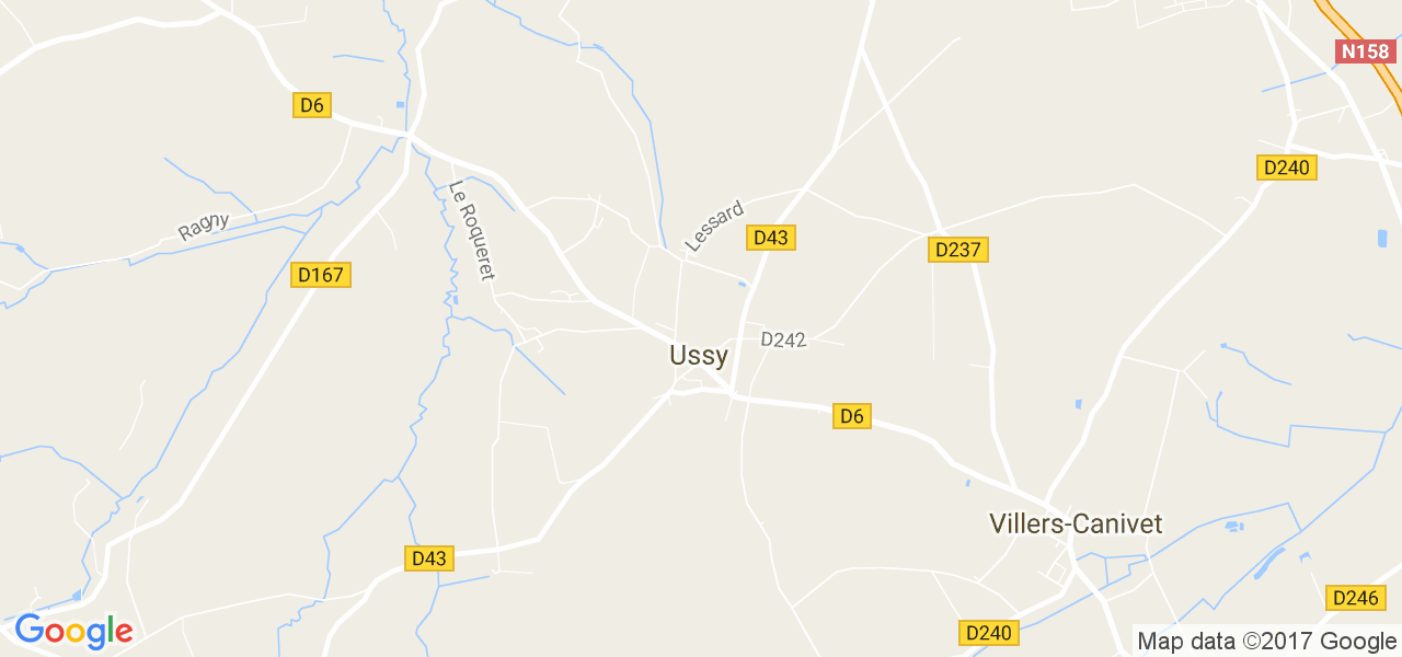 map de la ville de Ussy