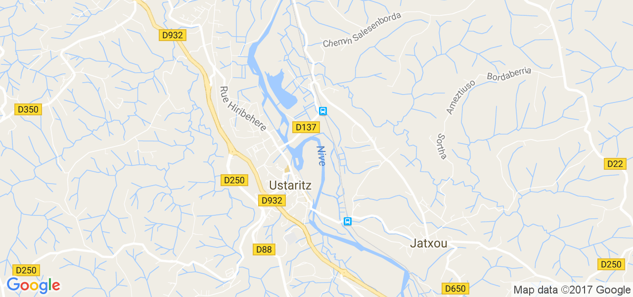 map de la ville de Ustaritz