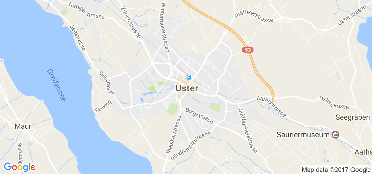 map de la ville de Uster