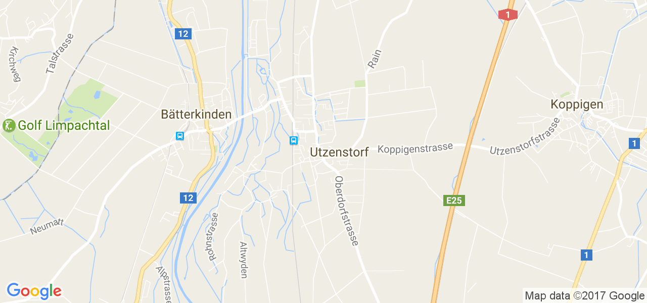 map de la ville de Utzenstorf