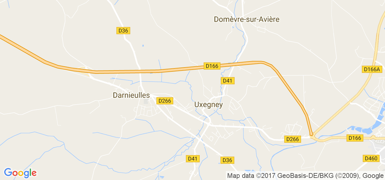 map de la ville de Uxegney