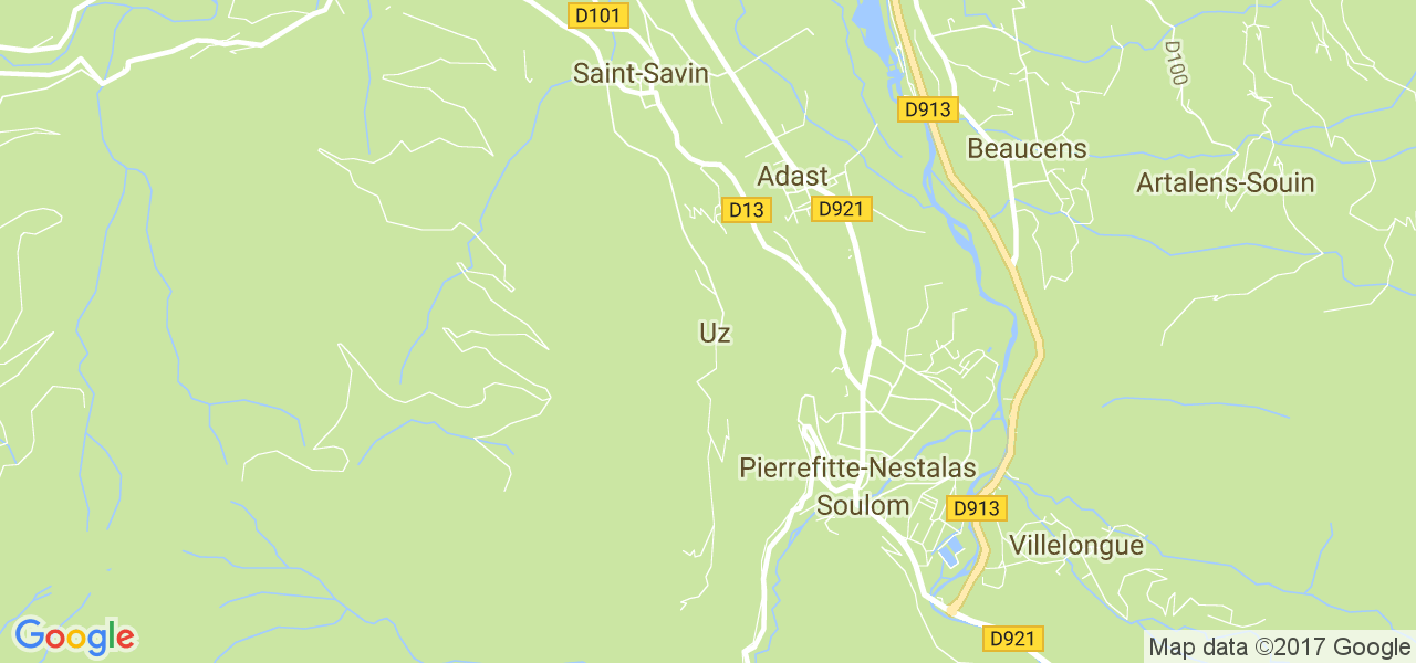 map de la ville de Uz