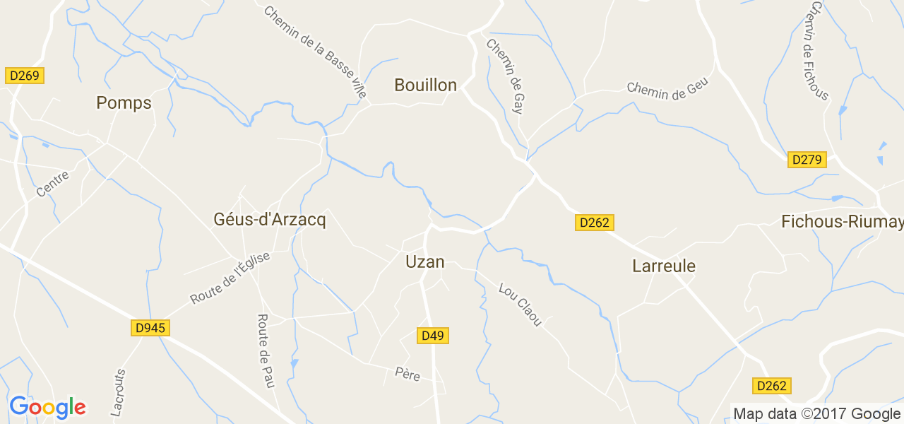 map de la ville de Uzan