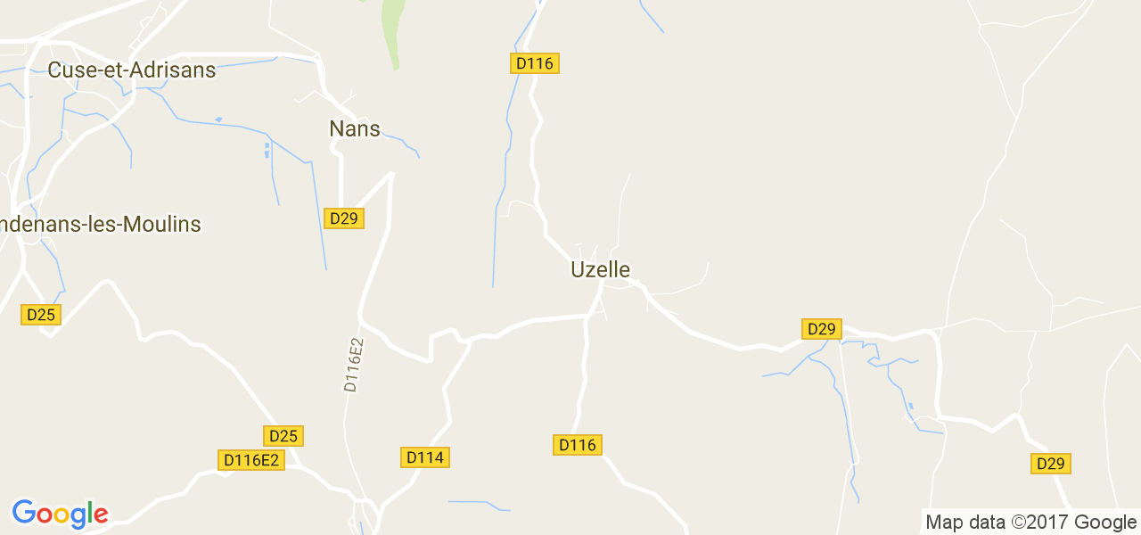 map de la ville de Uzelle