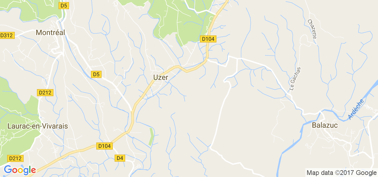 map de la ville de Uzer