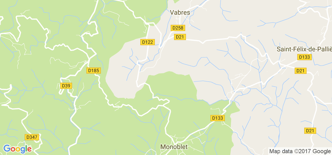 map de la ville de Vabres