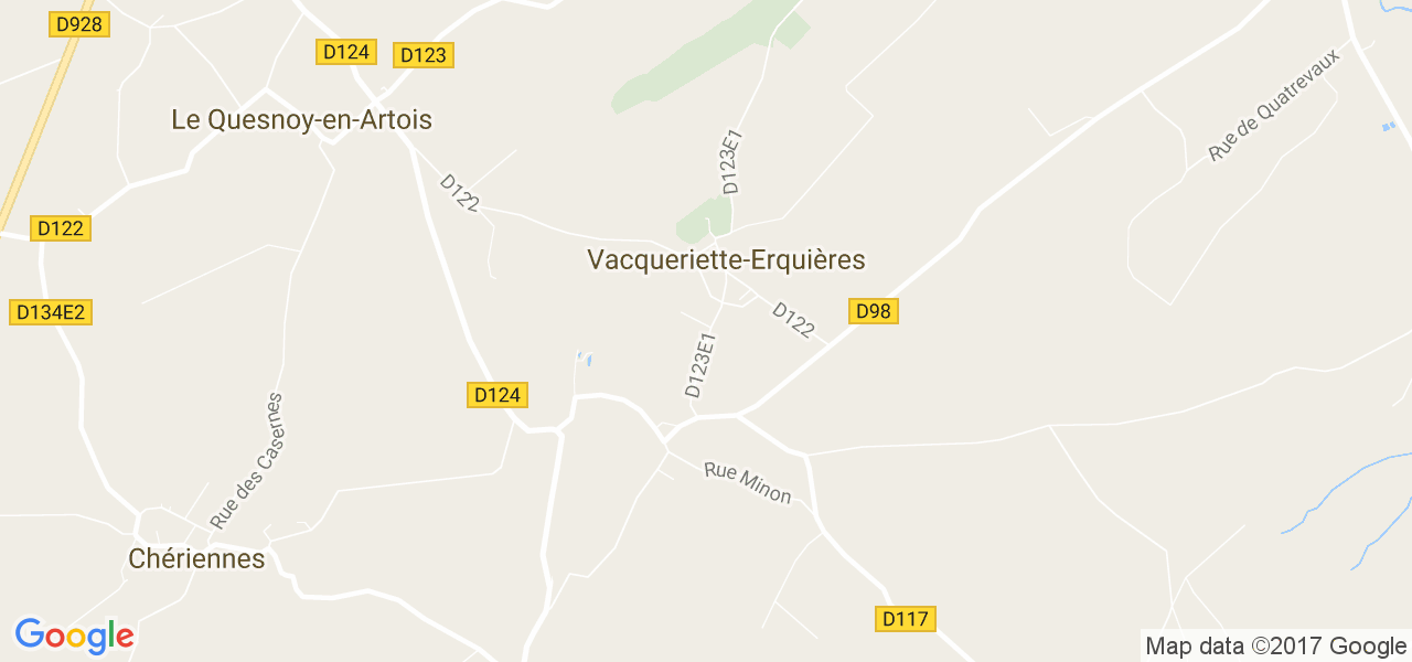 map de la ville de Vacqueriette-Erquières