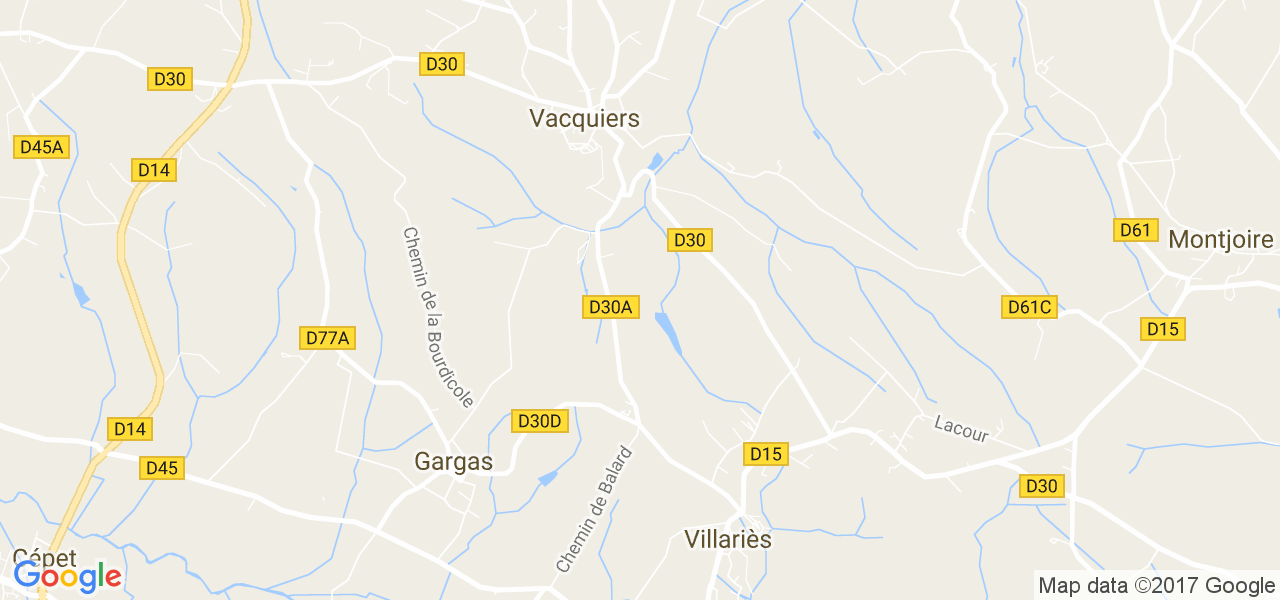 map de la ville de Vacquiers