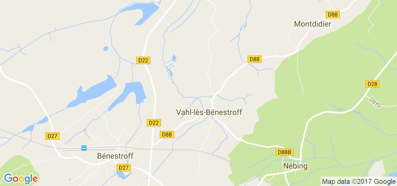 map de la ville de Vahl-lès-Bénestroff