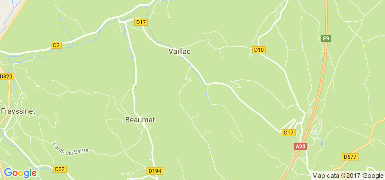 map de la ville de Vaillac