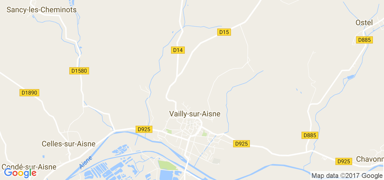 map de la ville de Vailly-sur-Aisne