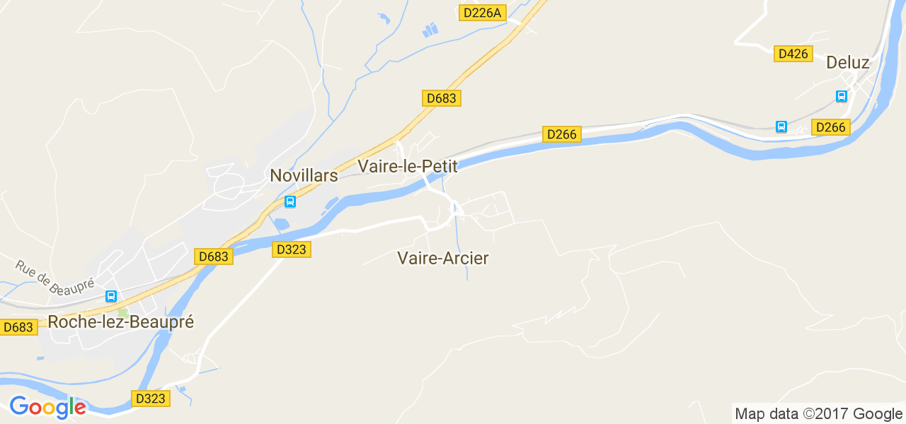 map de la ville de Vaire-Arcier