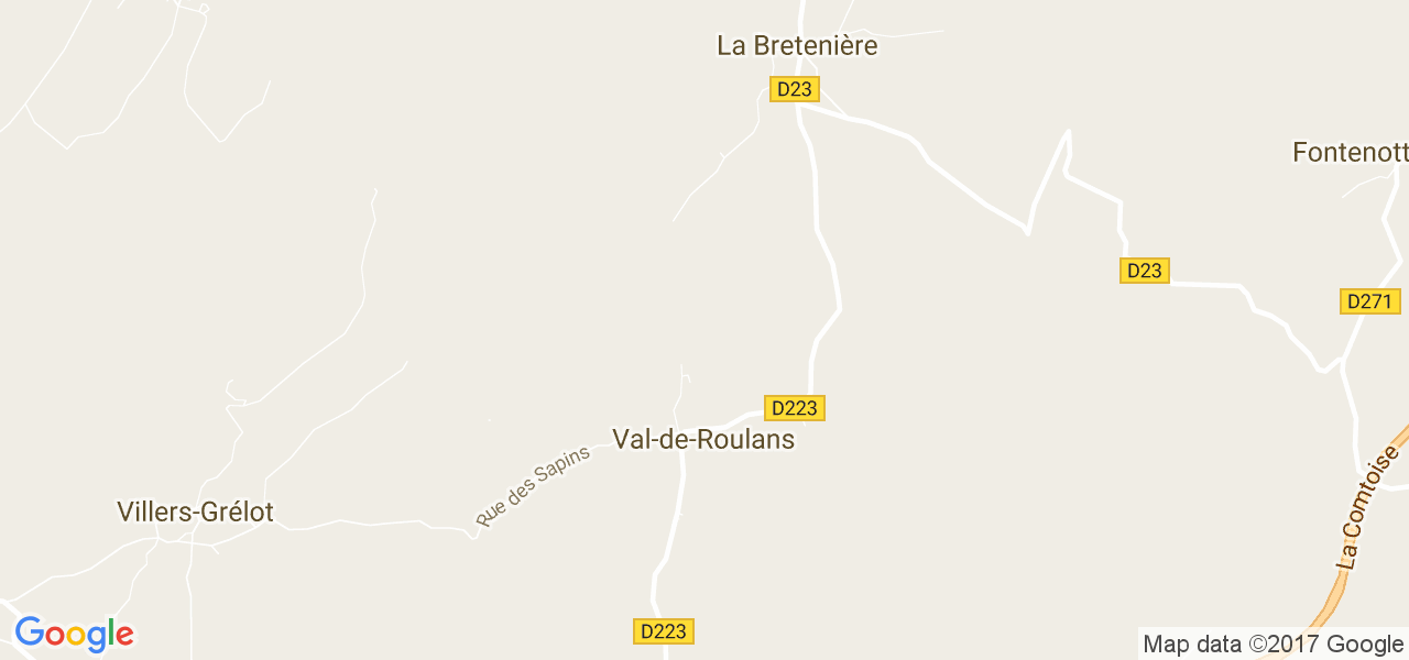 map de la ville de Val-de-Roulans