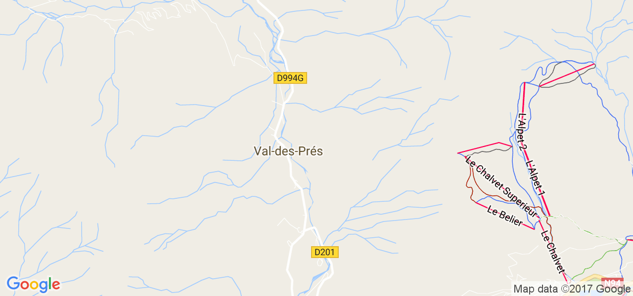 map de la ville de Val-des-Prés