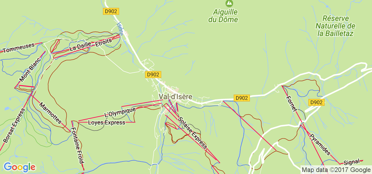 map de la ville de Val-d'Isère