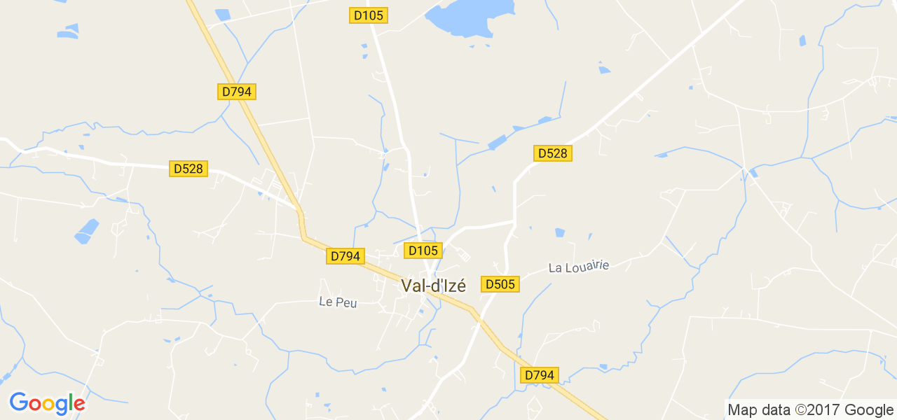 map de la ville de Val-d'Izé