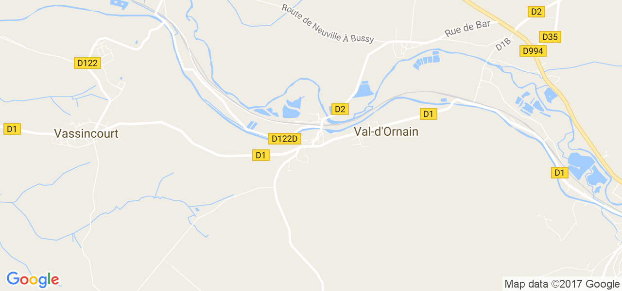 map de la ville de Val-d'Ornain