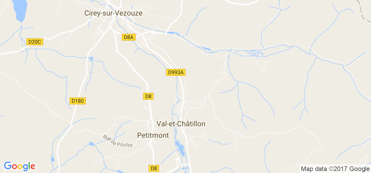 map de la ville de Val-et-Châtillon