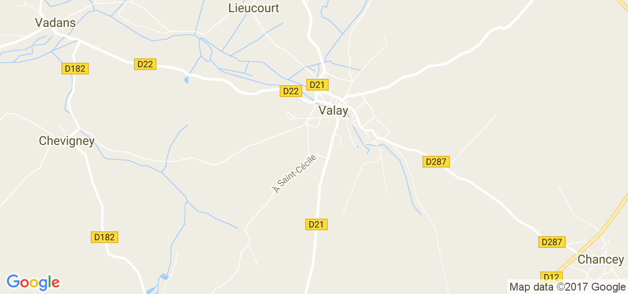 map de la ville de Valay