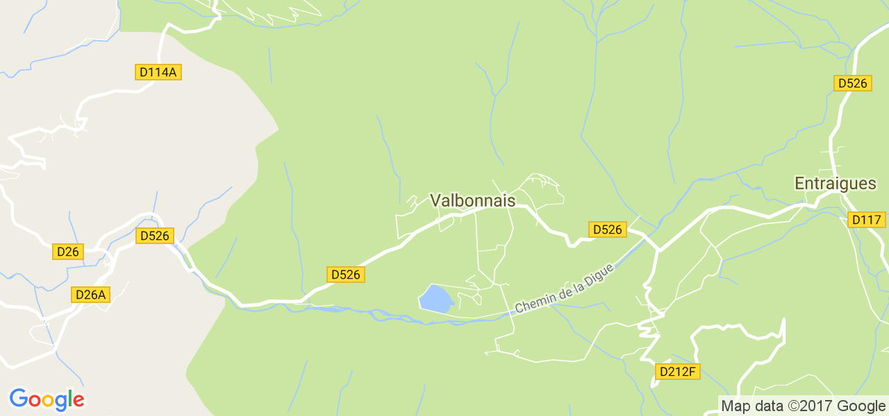 map de la ville de Valbonnais