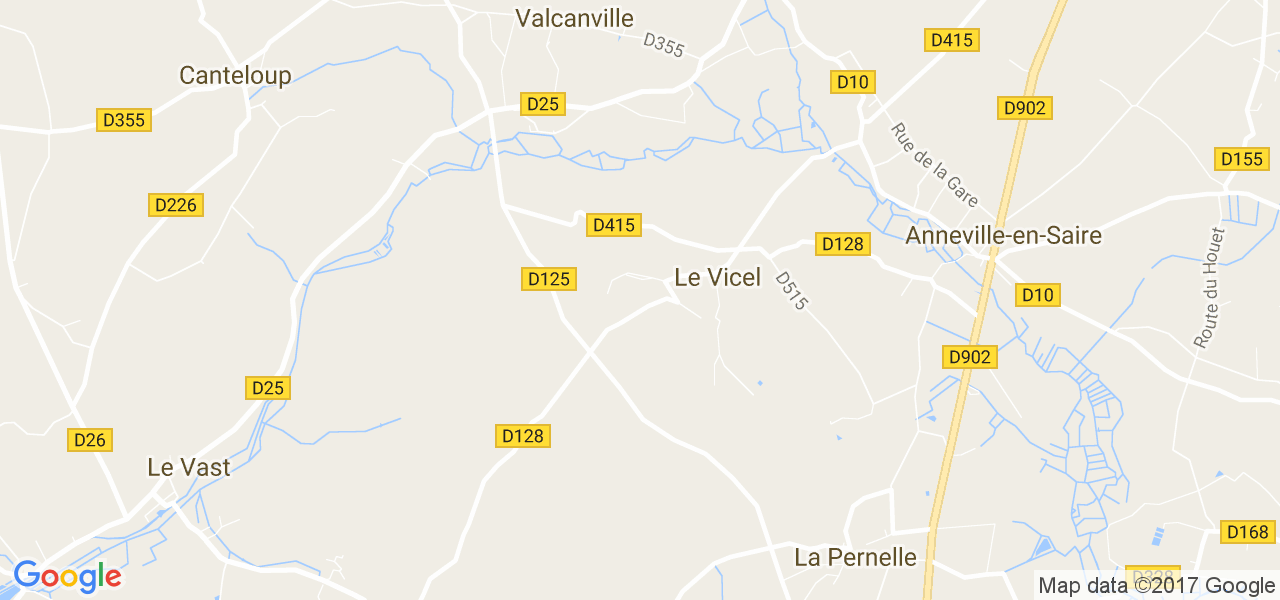 map de la ville de Valcanville