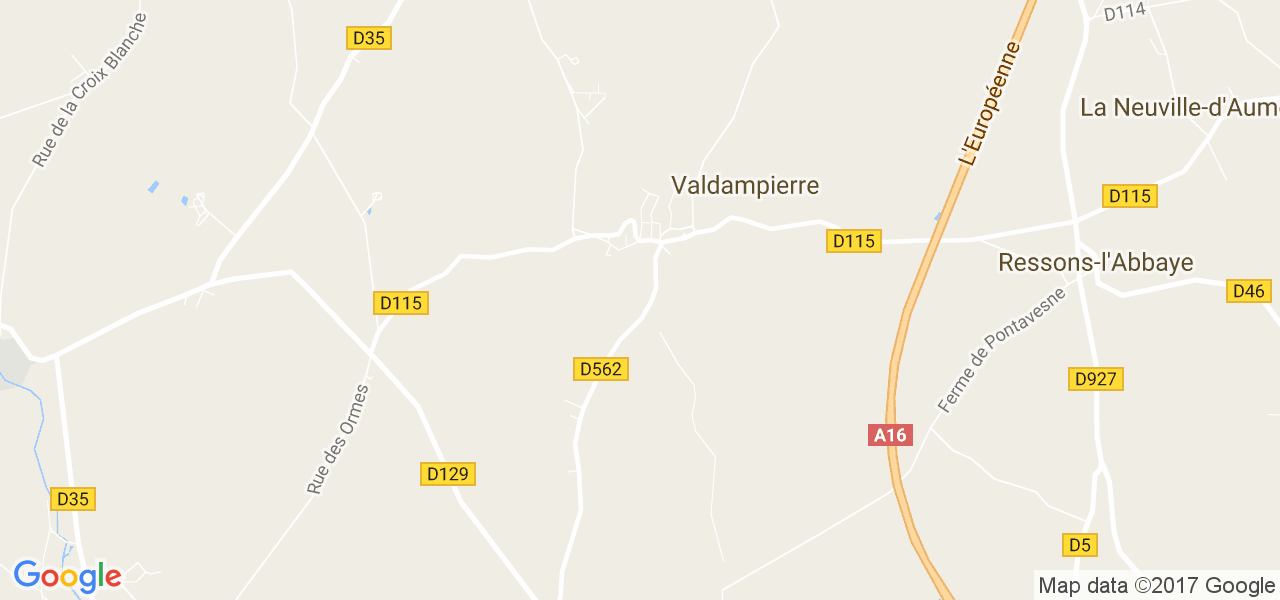 map de la ville de Valdampierre